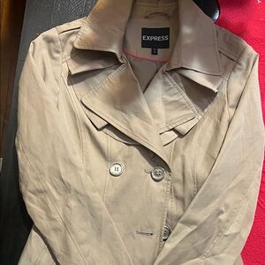 Express Women's Beige Double-Breasted Trench Coat